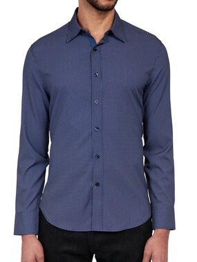 CON.STRUCT Men’s Mdm Slim Fit Microdot 4-Way Stretch Performance Button-Up Shirt